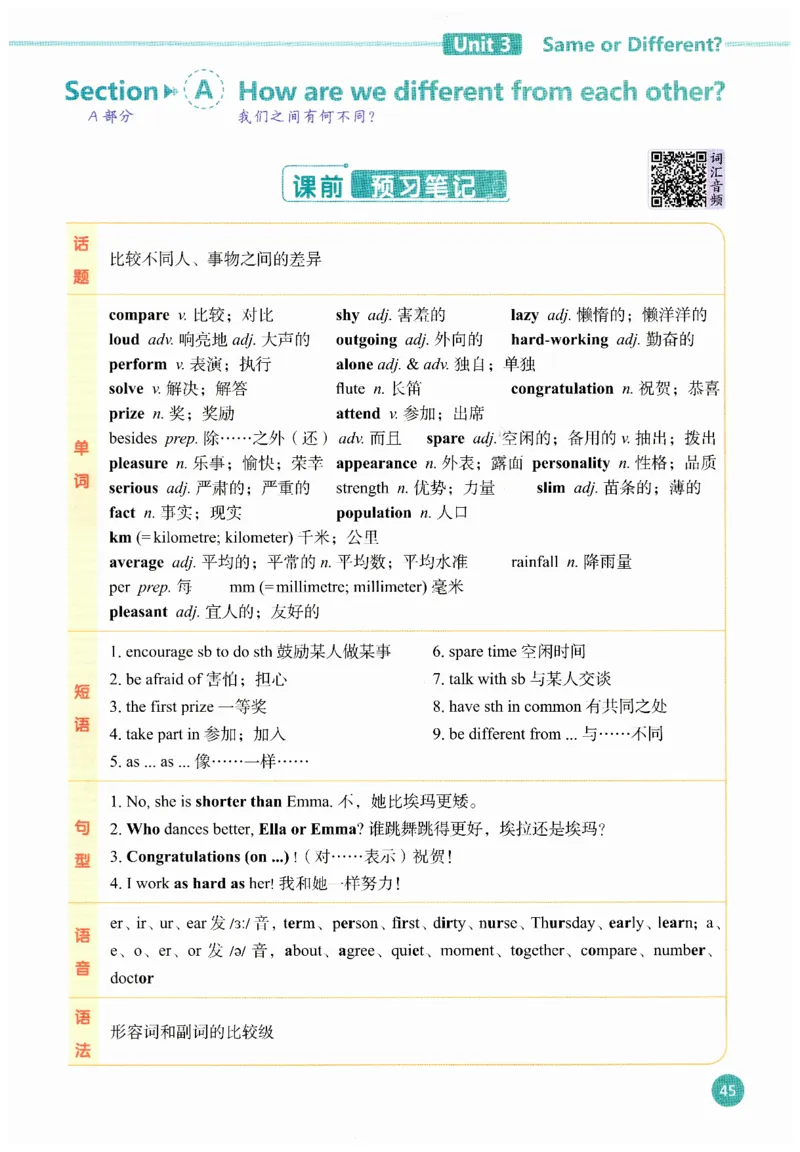 2025秋新人教版八年级上册英语课堂笔记_初中英语新版_人教版初中英语课ben电子版赠品_初中英语8年级上册