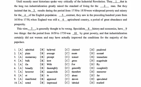 1998-2009年考研真题合集（一键打印版）(1)_❤️1.1980-2009年考研英语真题及解析(英语一二通用）_01、真题部分（英语一二通用）