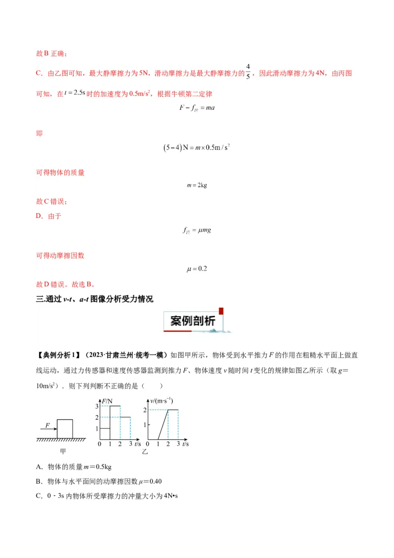 专题02动力学常见图像分析（解析版）_2025高中物理模型方法技巧高三复习专题练习讲义_高考物理图像与方法
