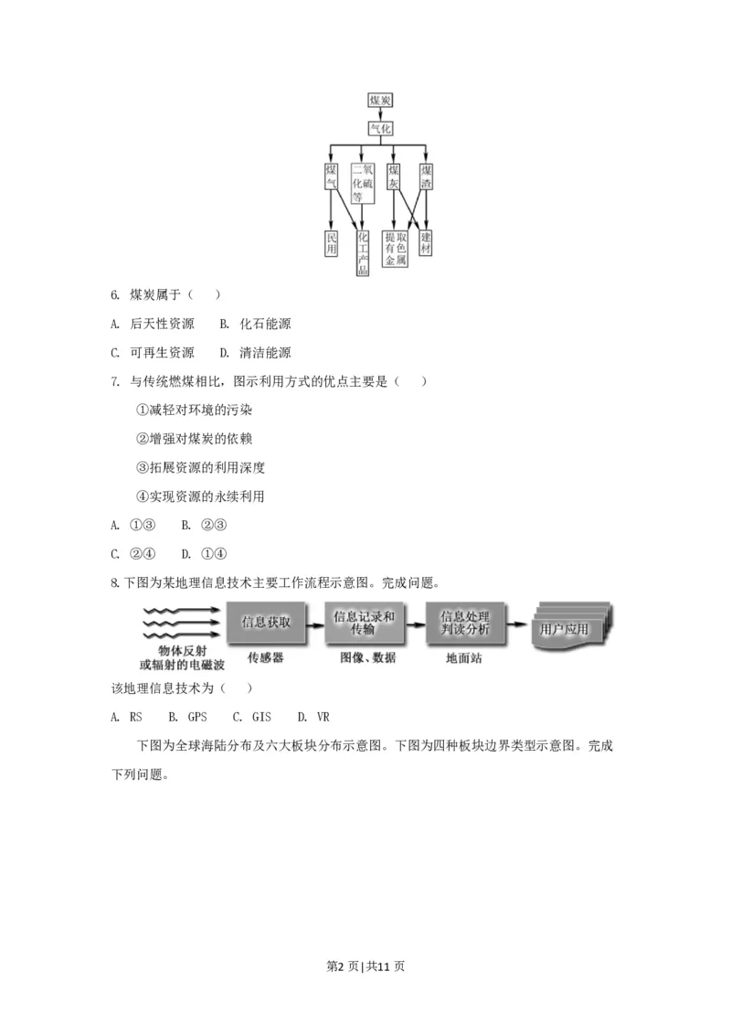 2018年高考地理试卷（浙江）（11月）（空白卷）_地理历年高考真题_新&middot;PDF版2008-2025&middot;高考地理真题_地理（按年份分类）2008-2025_2018&middot;地理高考真题