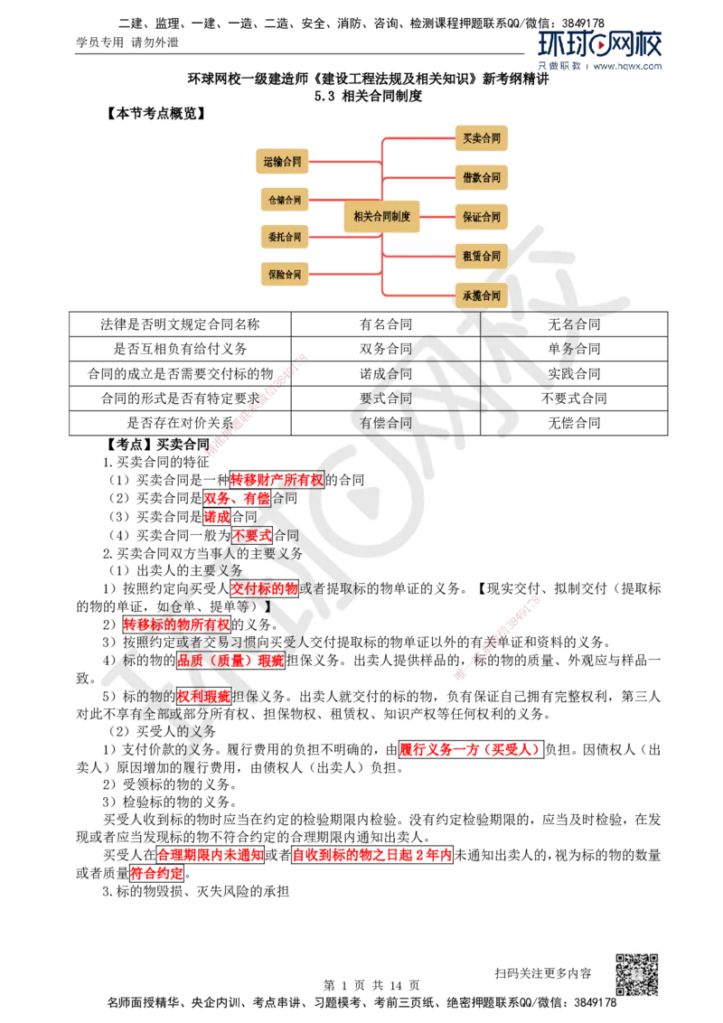 23.第23讲-53相关合同制度（1）_2026年一建法规_2025年一建法规SVIP_02-基础精讲✿高端面授✿深度强化_21-法规《考点精讲班》王丽雪、安国庆HQ_安国庆