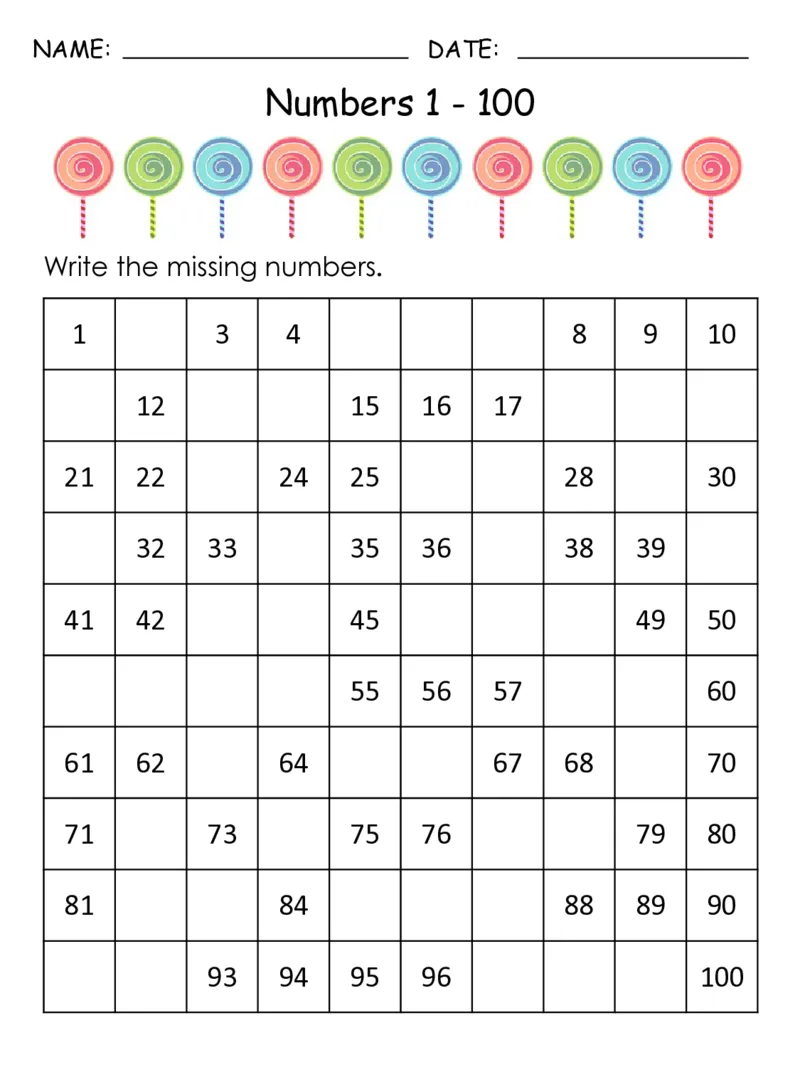 1-100丢失的数字专题素材包2_幼小语数英专项资料_幼小数学专项
