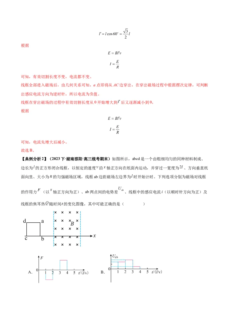 专题06电磁感应、交流电中的图像（解析版）_2025高中物理模型方法技巧高三复习专题练习讲义_高考物理图像与方法