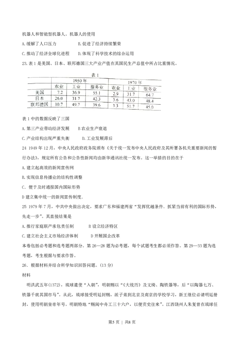 2016年高考历史试卷（海南）（空白卷）_历史历年高考真题_新&middot;PDF版2008-2025&middot;高考历史真题_历史（按年份分类）2008-2025_2016&middot;历史高考真题