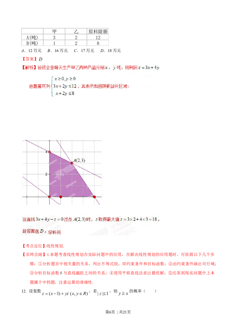 2015年高考数学试卷（文）（陕西）（解析卷）_历年高考真题合集_数学历年高考真题_新&middot;Word版2008-2025&middot;高考数学真题_数学（按年份分类）2008-2025_2015&middot;高考数学真题