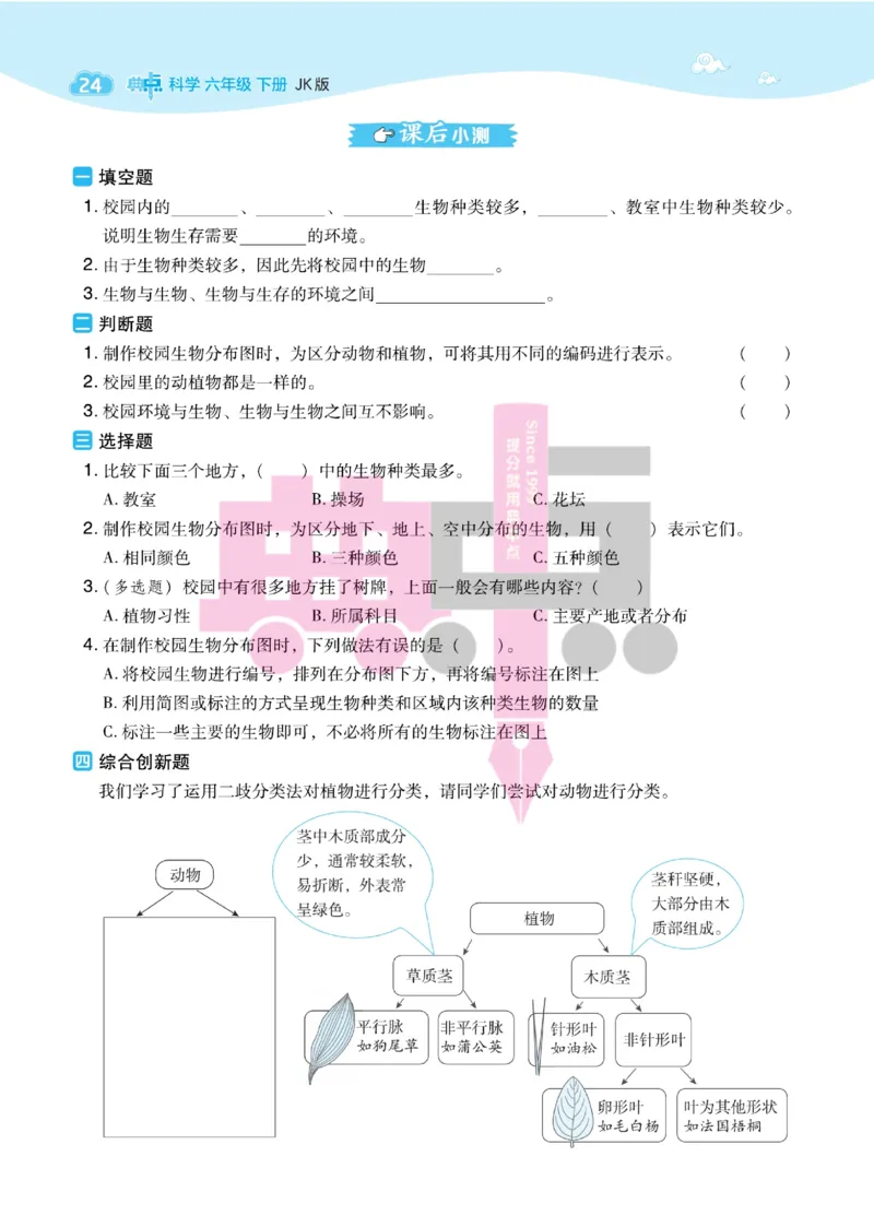 23春典中点六年级科学下(JK版)_2024年人教版小学数学一二三四五六年级上册下册期中期末试a0747_小学全科《同步练习+精品试卷》打包下载（1-6年级单元月考期中期末试卷）_小学科学