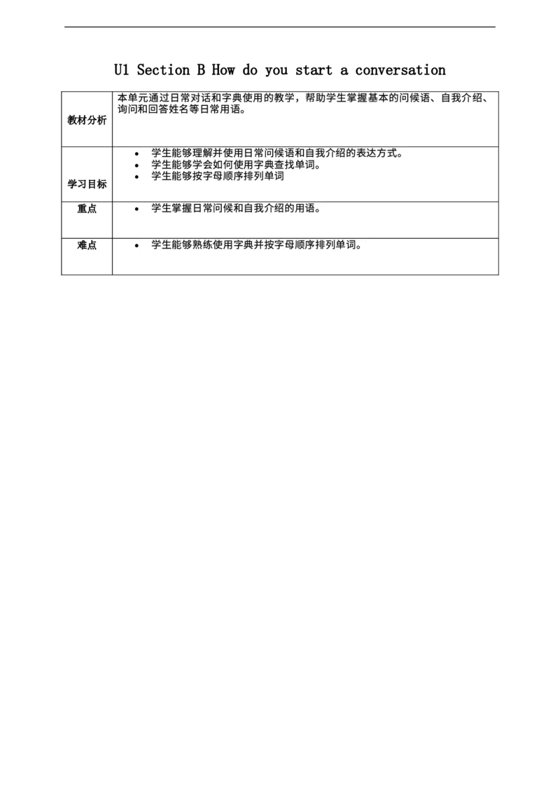 StarterUnit1Hello!SectionB教学设计_初中英语新版_最新人教版英语七年级上册_英语7上2024秋季最新改版_02.英语7上-教案（表格式）
