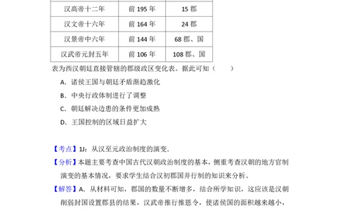 2017年高考历史试卷（新课标Ⅰ）（解析卷）_历史历年高考真题_新&middot;PDF版2008-2025&middot;高考历史真题_历史（按省份分类）2008-2025_2008-2024&middot;（河北）历史高考真题