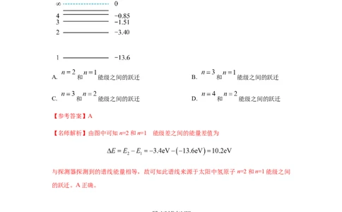 模型83原子核式结构和能级模型（解析版）_2025高中物理模型方法技巧高三复习专题练习讲义_高考物理模型最新模拟题专项训练