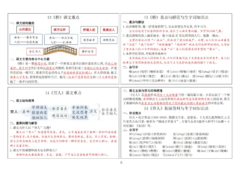 25秋六上语文新版课内重点知识生字词《课课贴》_25秋《生字+组词+字帖》语文1-6年级