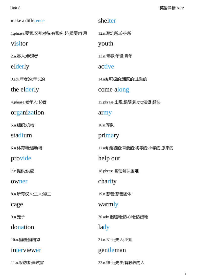 2026春人教版英语八下Unit8衡水体字贴_初中英语新版_最新人教版英语八年级下册_2026春新人教版八下（更新中）_05单词字帖（全）