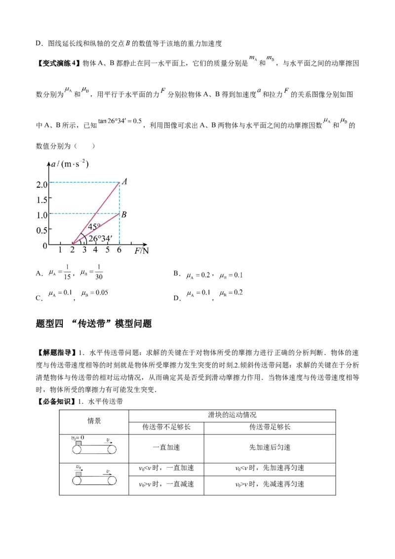 专题06牛顿运动定律的综合应用（原卷版）_2025高中物理模型方法技巧高三复习专题练习讲义_新版高考物理模型与方法