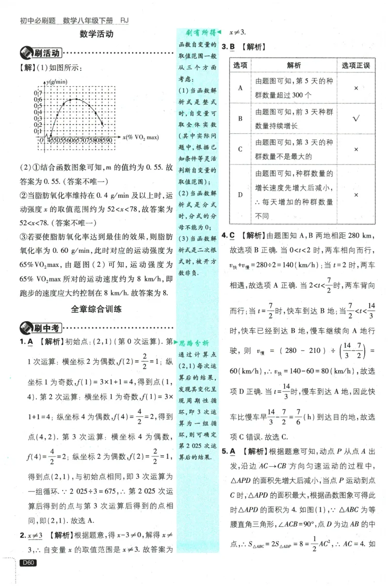 2026春《初中必刷题》数学RJ8下批注式详答与详析_2026春《初中必刷题》数学RJ8下