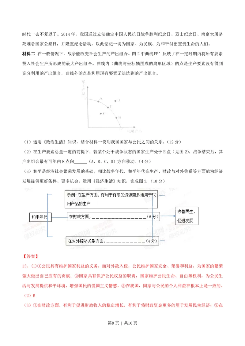 2015年高考政治试卷（重庆）（解析卷）_政治历年高考真题_新&middot;PDF版2008-2025&middot;高考政治真题_政治（按试卷类型分类）2008-2025_自主命题卷&middot;政治（2008-2025）