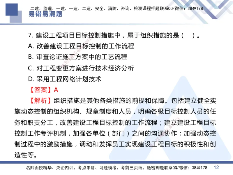 01.2025王晓丹-易错易混题讲解-管理_2026年一级建造师_2026年一建管理_2025年一建管理SVIP_04-冲刺串讲✿考点强化✿小灶集训_39-管理《易错易混讲解》黄雨诗HX_讲义