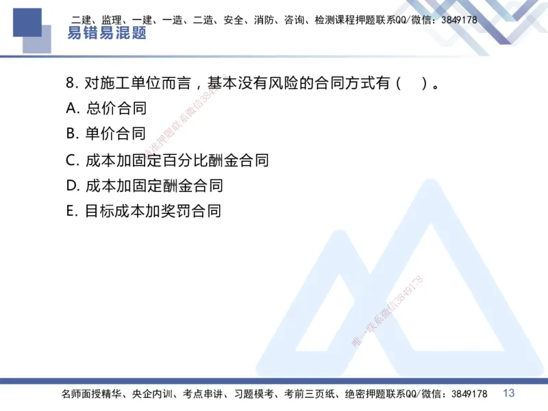 01.2025王晓丹-易错易混题讲解-管理_2026年一级建造师_2026年一建管理_2025年一建管理SVIP_04-冲刺串讲✿考点强化✿小灶集训_39-管理《易错易混讲解》黄雨诗HX_讲义