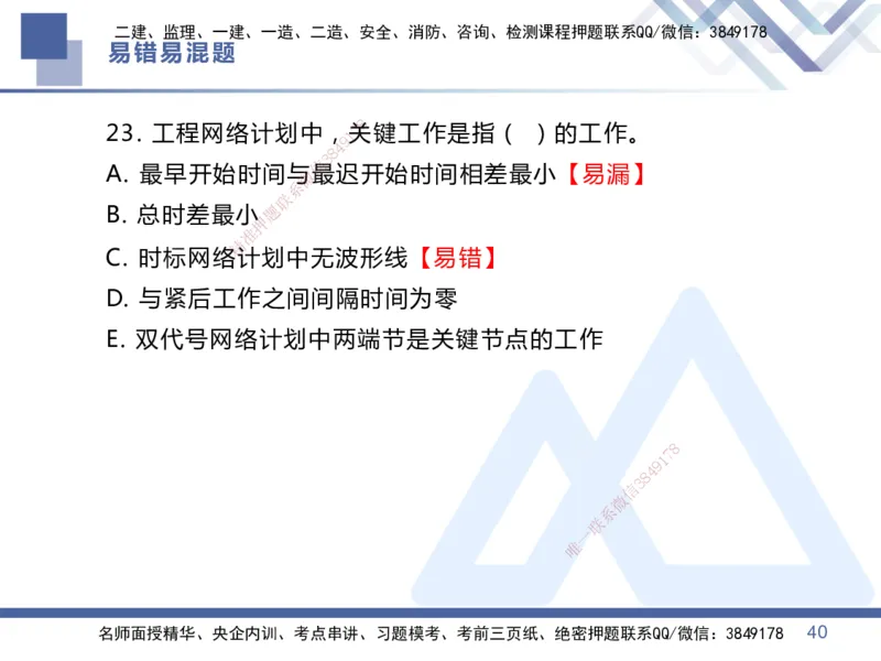 01.2025王晓丹-易错易混题讲解-管理_2026年一级建造师_2026年一建管理_2025年一建管理SVIP_04-冲刺串讲✿考点强化✿小灶集训_39-管理《易错易混讲解》黄雨诗HX_讲义