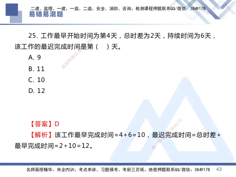 01.2025王晓丹-易错易混题讲解-管理_2026年一级建造师_2026年一建管理_2025年一建管理SVIP_04-冲刺串讲✿考点强化✿小灶集训_39-管理《易错易混讲解》黄雨诗HX_讲义