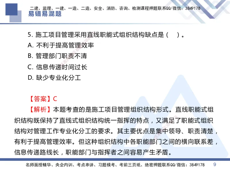 01.2025王晓丹-易错易混题讲解-管理_2026年一级建造师_2026年一建管理_2025年一建管理SVIP_04-冲刺串讲✿考点强化✿小灶集训_39-管理《易错易混讲解》黄雨诗HX_讲义