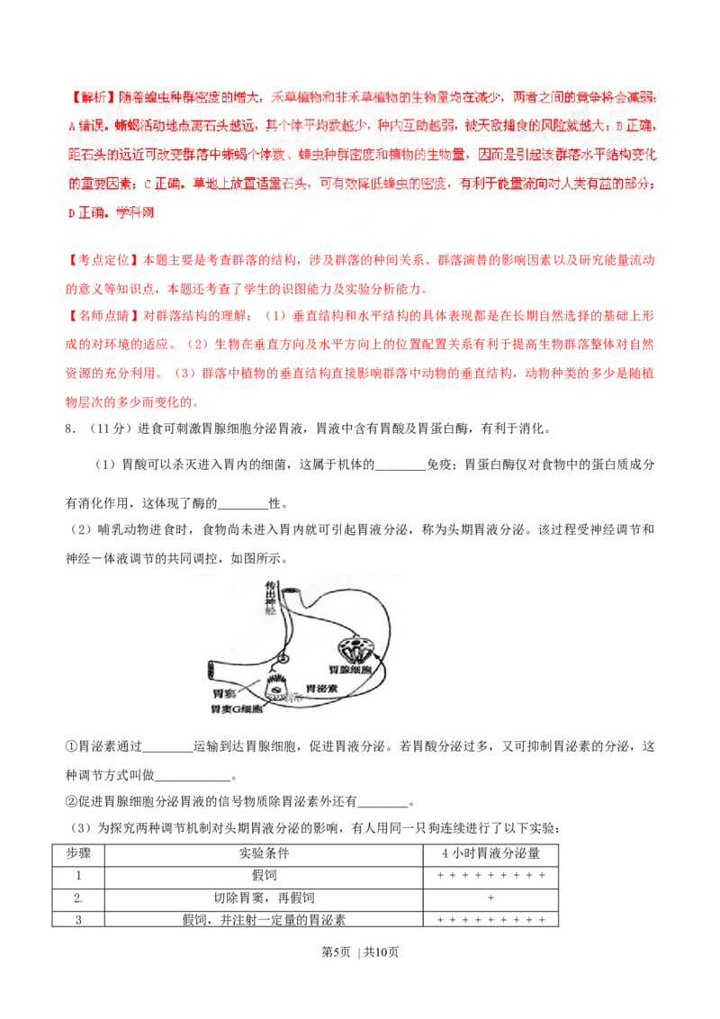 2015年高考生物试卷（四川）（解析卷）_生物历年高考真题_新&middot;Word版2008-2025&middot;高考生物真题_生物（按年份分类）2008-2025_2015&middot;高考生物真题