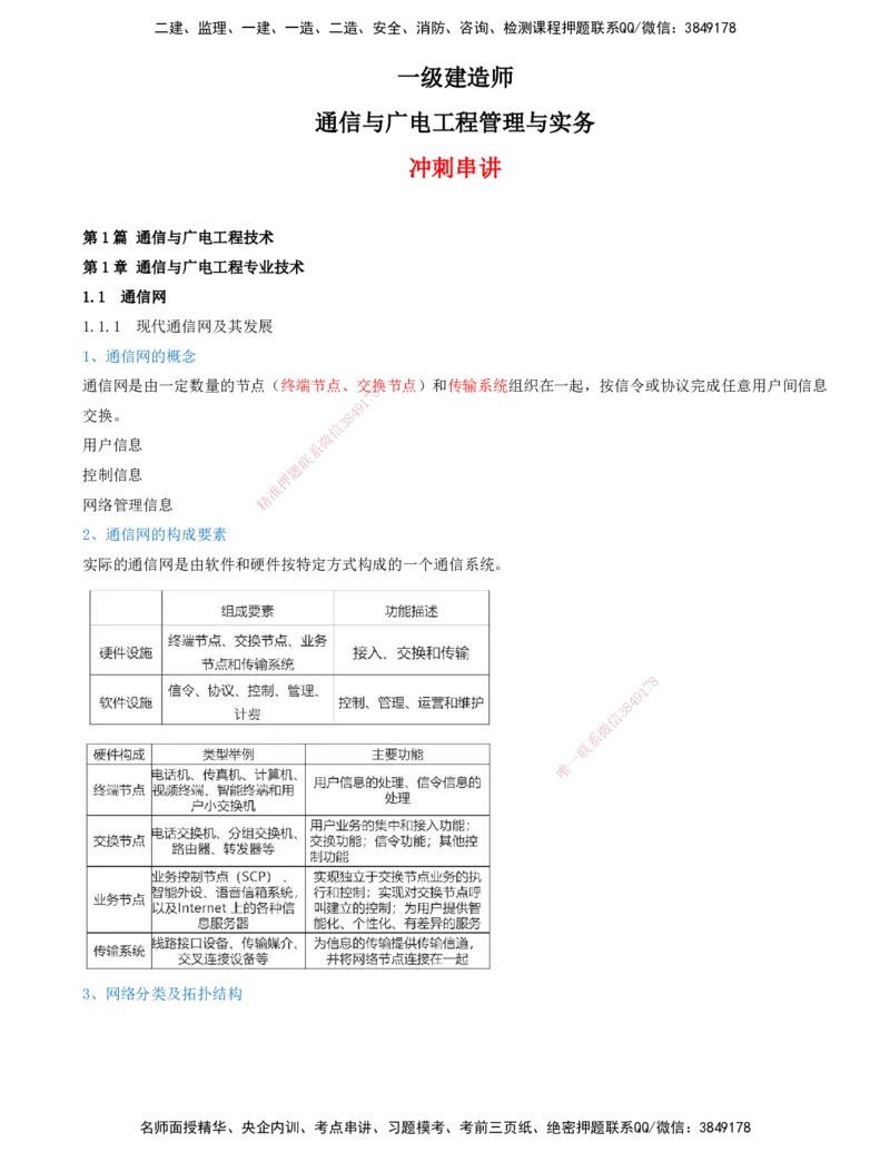 01.01-第1篇-第1章-通信与广电工程专业技术（一）_2026年一级建造师_2026年一建通信_2025年一建通信SVIP_03-习题精析✿实战特训✿模考通关_03-通信《习题精析班》邵春宝KL