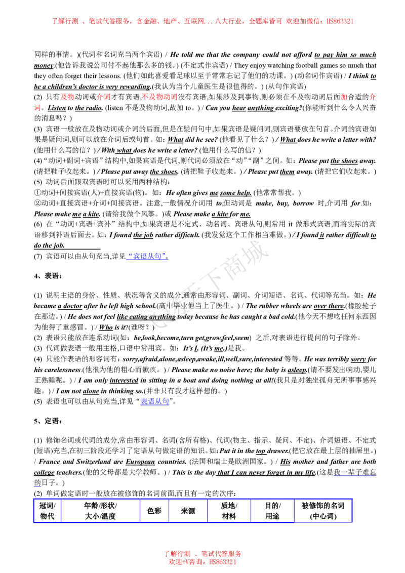 英语语法归纳汇总讲义_2025春招题库汇总_八大题库-1_04八大汇总_致同_英语专项知识及解题技巧整理