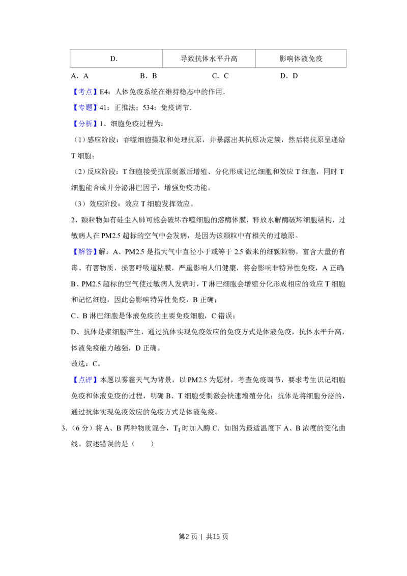 2017年高考生物试卷（天津）（解析卷）_生物历年高考真题_新&middot;PDF版2008-2025&middot;高考生物真题_生物（按试卷类型分类）2008-2025_自主命题卷&middot;生物（2008-2025）_天津自主命题&middot;生物（2008-2024）