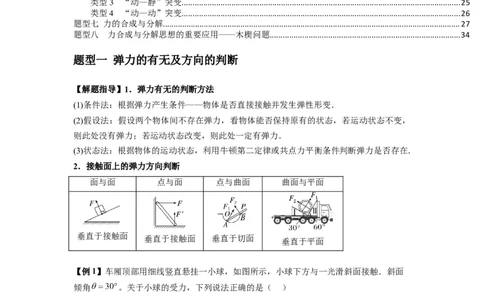 专题03弹力、摩擦力以及力的合成与分解（原卷版）_2025高中物理模型方法技巧高三复习专题练习讲义_新版高考物理模型与方法