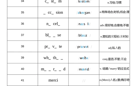 2026春人教版英语八下Unit6单词挖空_初中英语新版_最新人教版英语八年级下册_2026春新人教版八下（更新中）_04单词背诵默写8个表（全）