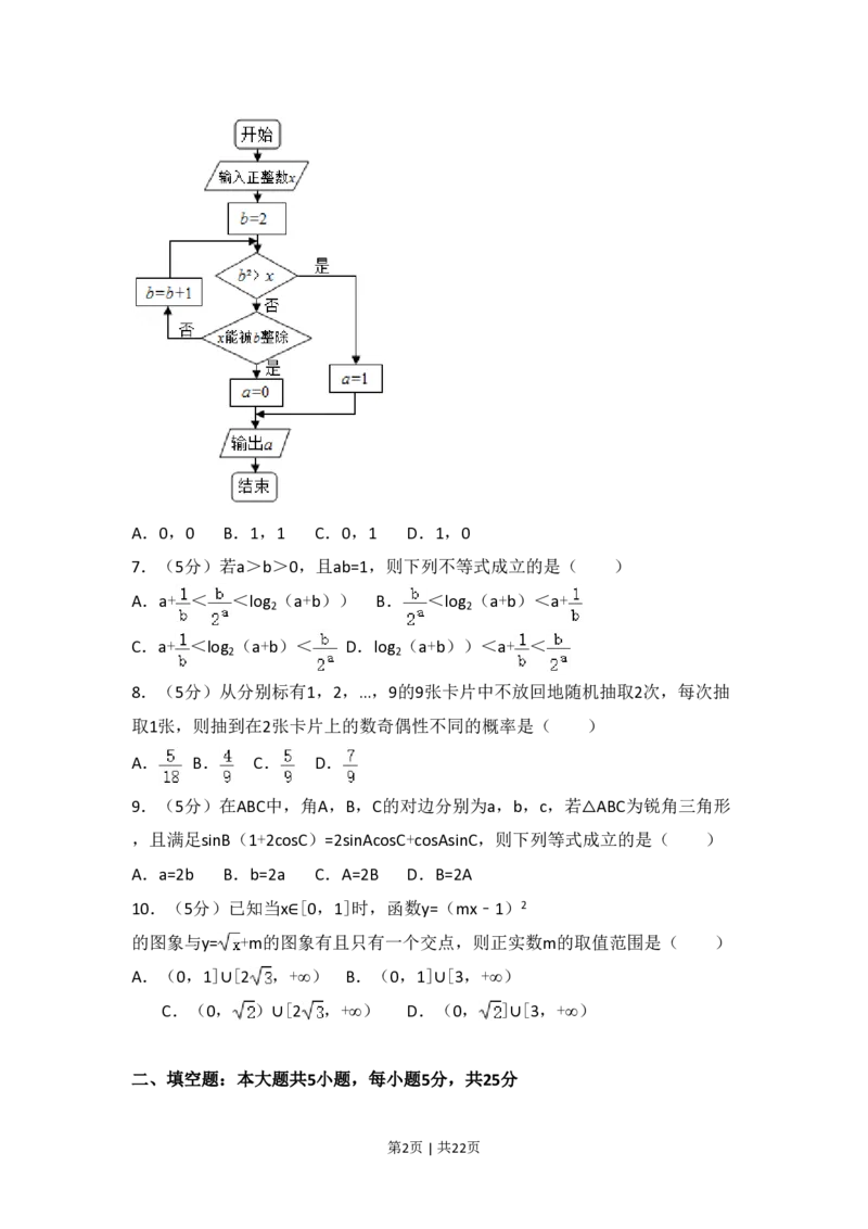 2017年高考数学试卷（理）（山东）（解析卷）_历年高考真题合集_数学历年高考真题_新&middot;PDF版2008-2025&middot;高考数学真题_数学（按年份分类）2008-2025_2017&middot;高考数学真题