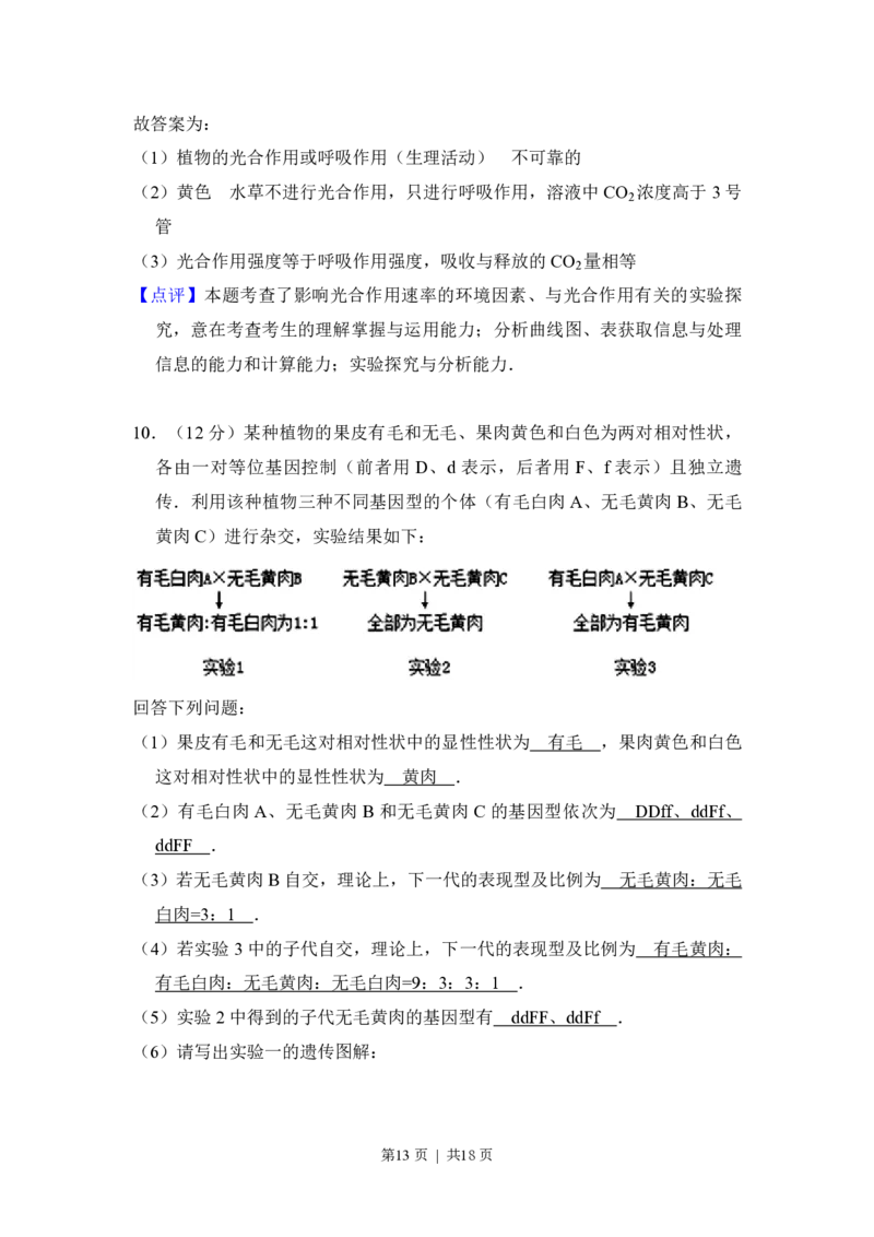 2016年高考生物试卷（新课标Ⅱ）（解析卷）_生物历年高考真题_新&middot;PDF版2008-2025&middot;高考生物真题_生物（按省份分类）2008-2025_2008-2025&middot;（陕西）生物高考真题