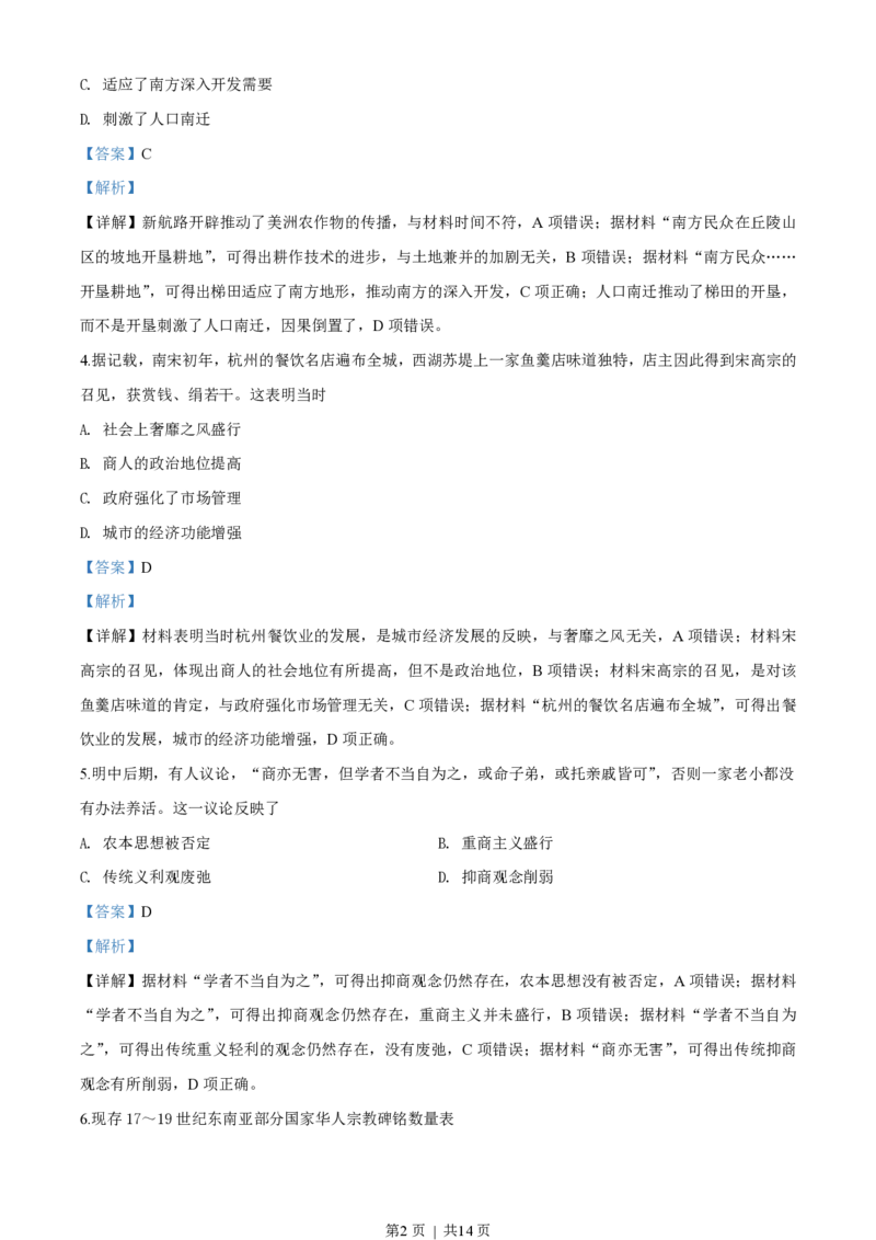 2018年高考历史试卷（海南）（解析卷）_历史历年高考真题_新&middot;PDF版2008-2025&middot;高考历史真题_历史（按省份分类）2008-2025_2008-2024&middot;（海南）历史高考真题