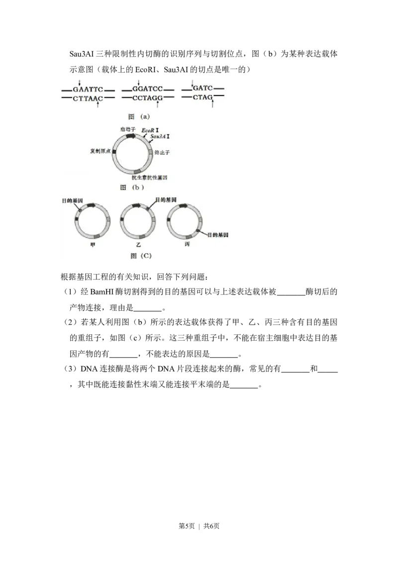 2016年高考生物试卷（新课标Ⅲ）（空白卷）_生物历年高考真题_新&middot;Word版2008-2025&middot;高考生物真题_生物（按省份分类）2008-2025_2008-2024&middot;（广西）生物高考真题