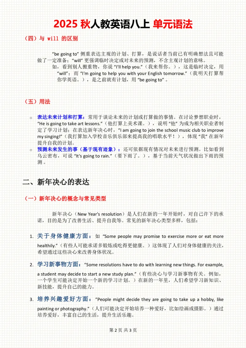 2025秋人教英语八上单元语法Unit6_初中英语新版_最新人教版英语八年级上册_新版_初中英语8上新更新第三套可选择_11单元语法讲解+配套练习_2.单元语法总结及练习(word+pdf)