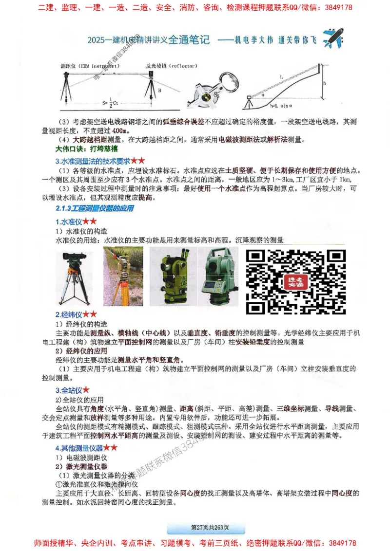 25年一建-机电-李大伟-全通笔记图文详解_2026年一级建造师_2026年一建机电_2025年一建机电SVIP_01-精华文档✿电子教材✿历年真题_22-机电《全通笔记+训练题》李大伟推荐