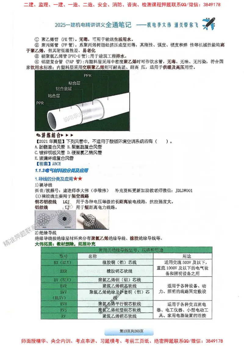 25年一建-机电-李大伟-全通笔记图文详解_2026年一级建造师_2026年一建机电_2025年一建机电SVIP_01-精华文档✿电子教材✿历年真题_22-机电《全通笔记+训练题》李大伟推荐