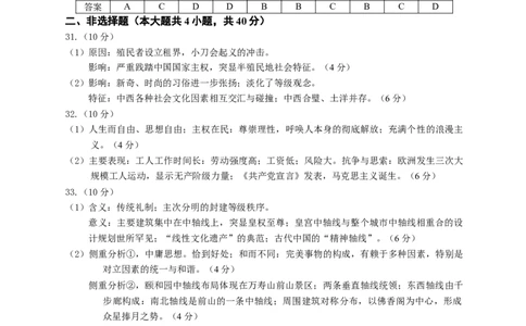 2017年高考历史试卷（浙江）（11月）（答案）_历史历年高考真题_新&middot;Word版2008-2025&middot;高考历史真题_历史（按年份分类）2008-2025_2017&middot;历史高考真题