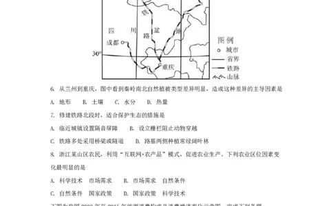 2017年高考地理试卷（浙江）（11月）（空白卷）_地理历年高考真题_新&middot;PDF版2008-2025&middot;高考地理真题_地理（按省份分类）2008-2025_2008-2025&middot;（浙江）地理高考真题