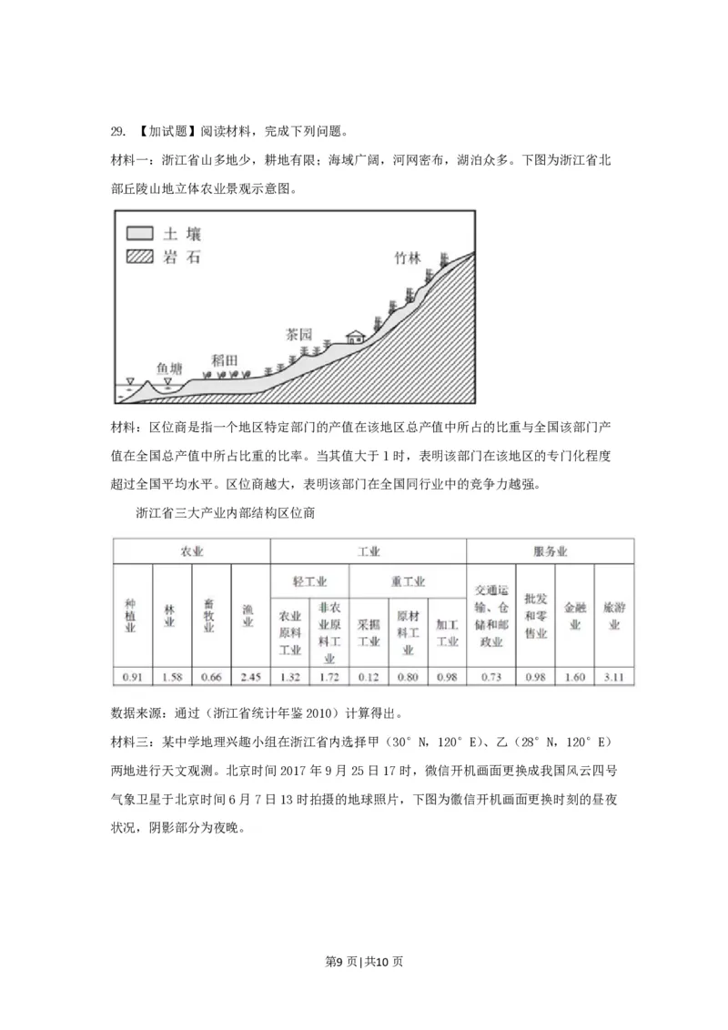 2017年高考地理试卷（浙江）（11月）（空白卷）_地理历年高考真题_新&middot;PDF版2008-2025&middot;高考地理真题_地理（按省份分类）2008-2025_2008-2025&middot;（浙江）地理高考真题