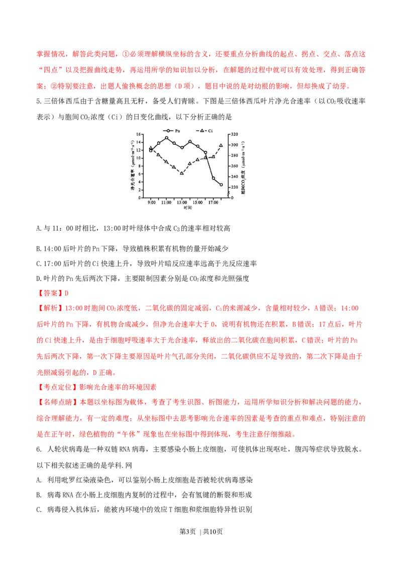 2016年高考生物试卷（四川）（解析卷）_生物历年高考真题_新&middot;Word版2008-2025&middot;高考生物真题_生物（按年份分类）2008-2025_2016&middot;高考生物真题
