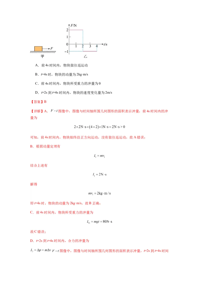 专题14动量与动量定理及其应用（解析版）_2025高中物理模型方法技巧高三复习专题练习讲义_新版高考物理模型与方法