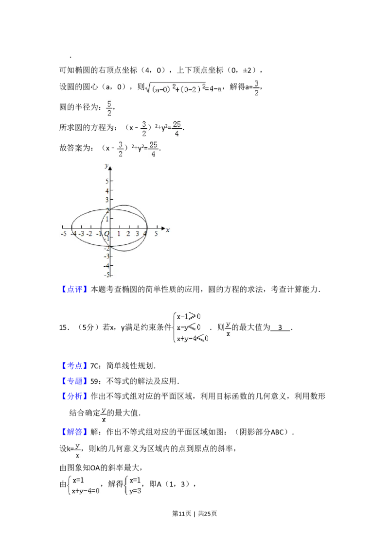 2015年高考数学试卷（理）（新课标Ⅰ）（解析卷）_历年高考真题合集_数学历年高考真题_新&middot;PDF版2008-2025&middot;高考数学真题_数学（按省份分类）2008-2025_2008-2025&middot;（河南）数学高考真题