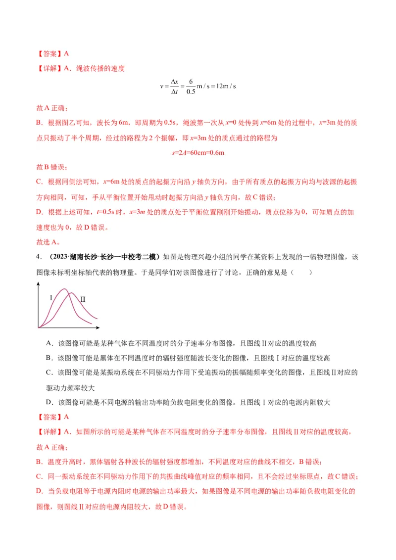 专题09振动图像与波动图像（解析版）_2025高中物理模型方法技巧高三复习专题练习讲义_高考物理图像与方法