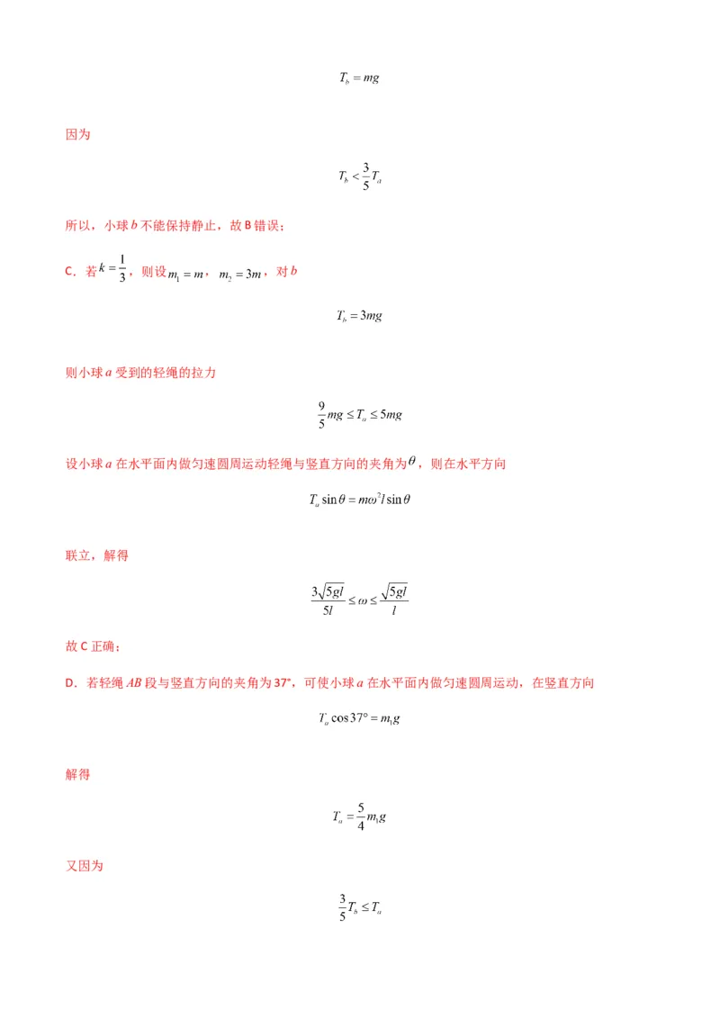 专题09圆周运动常考模型（解析版）_2025高中物理模型方法技巧高三复习专题练习讲义_新版高考物理模型与方法