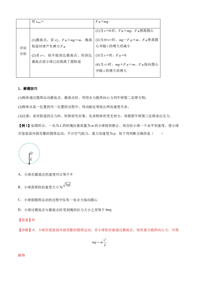 专题09圆周运动常考模型（解析版）_2025高中物理模型方法技巧高三复习专题练习讲义_新版高考物理模型与方法