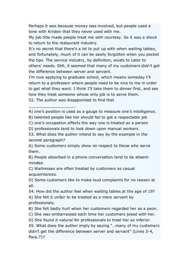 英语专项练习（十）_2025春招题库汇总_国企题库_中国烟草_3Yancao笔试专业完整知识点（仅需看本专业）_3.7英语_1.英语部分专项训练