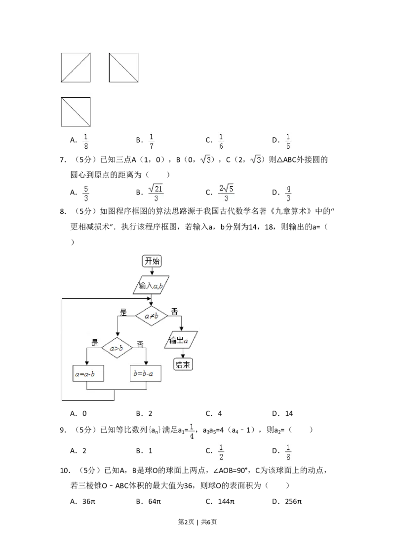 2015年高考数学试卷（文）（新课标Ⅱ）（空白卷）_历年高考真题合集_数学历年高考真题_新&middot;PDF版2008-2025&middot;高考数学真题_数学（按省份分类）2008-2025_2008-2025&middot;（西藏）数学高考真题