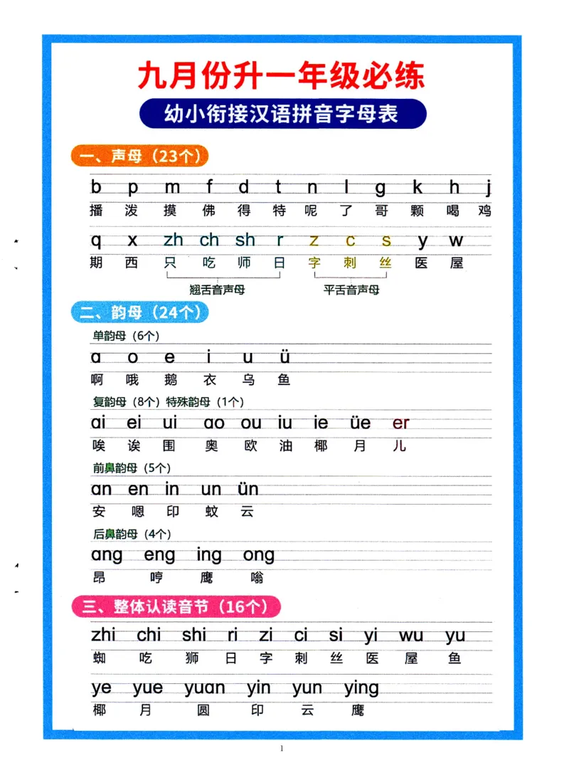 0010九月份升一年级必练68_幼小衔接数学