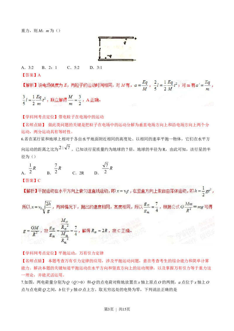2015年高考物理试卷（海南）（解析卷）_物理历年高考真题_新&middot;Word版2008-2025&middot;高考物理真题_物理（按试卷类型分类）2008-2025_自主命题卷&middot;物理（2008-2025）_海南自主命题&middot;物理（2008-2025）