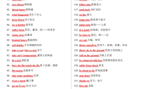 8下全册短语背诵PDF12页_初中英语新版_最新人教版英语八年级下册_2026春新人教版八下（更新中）_19短语背诵默写（全）